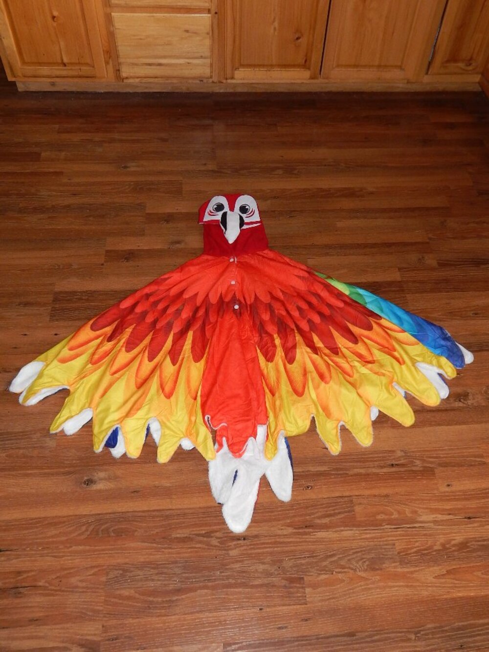 Adult One Size Colorful Parrot Bird Margaritaville Fleece Cape Halloween Costume